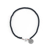 Black spinel dog-eye beaded bracelet