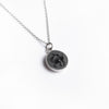 Black obsidian fisher intaglio necklace