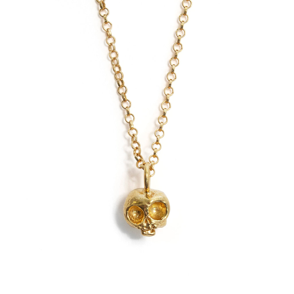 Gold Vermeil Skull Necklace