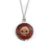 Pink-red jasper skull cameo necklace