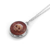 Pink-red jasper skull cameo necklace