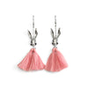 Sally Rabbit Mask Tassel Silver Earrings