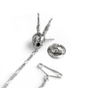 Silver Skull Rabbit pin and safety chain