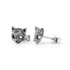 Cat mask Stud Silver Earrings