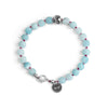 Frosted Amazonite and silver skull bracelet