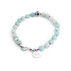 Frosted Amazonite and silver skull bracelet
