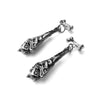 Bone + Bat Silver Drop Earrings