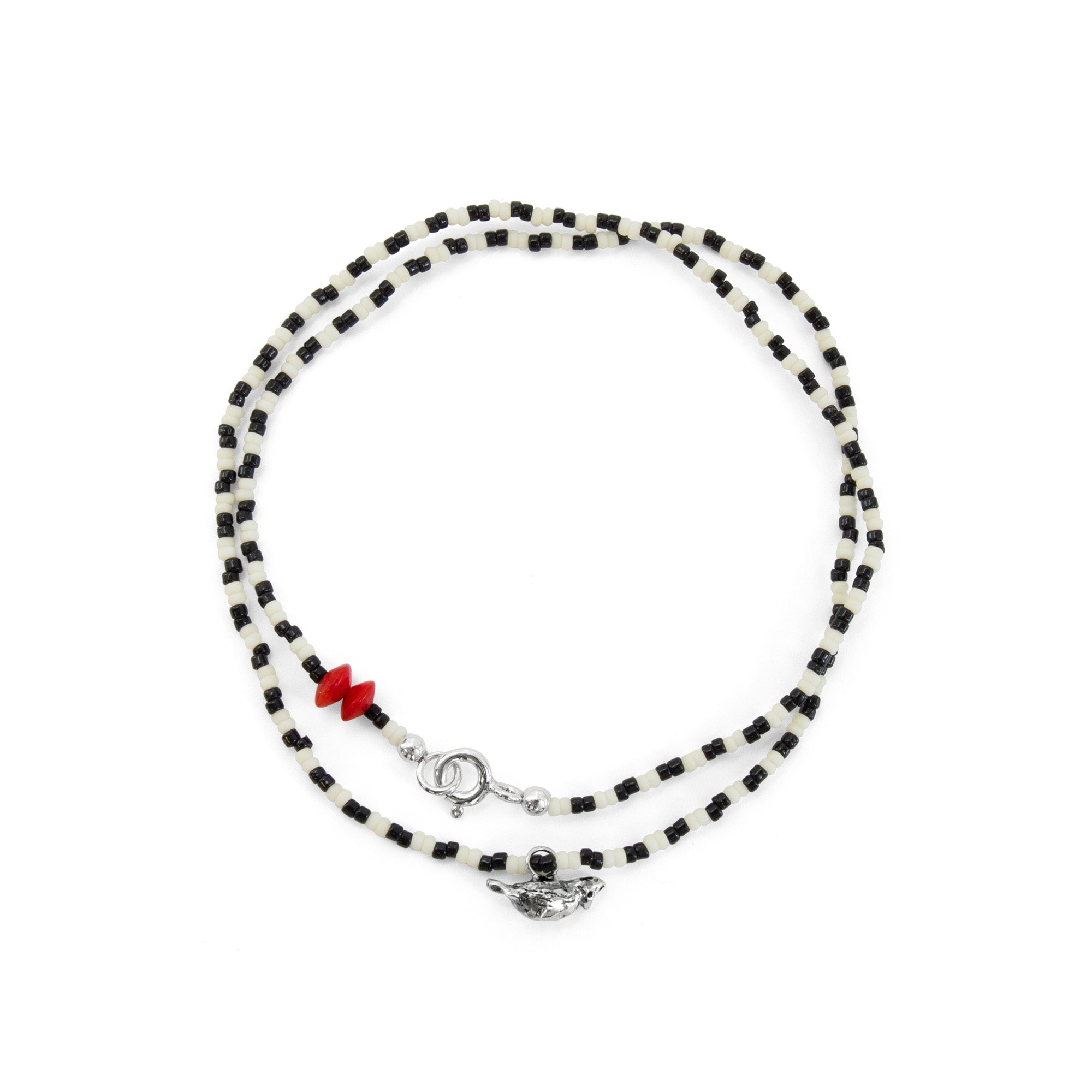 Beaded cardinal choker-bracelet