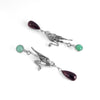 Chrysoprase and Garnet Bird Earrings