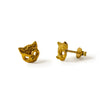 Gold Vermeil Cat mask Stud Earrings
