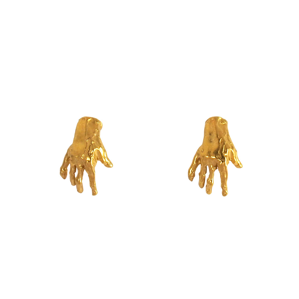 Hand Stud Gold Vermeil Earrings