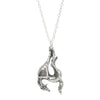Hanging Horse Silver Necklace pendant closeup