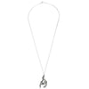Hanging Horse Silver Necklace full length with chain