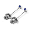 Nameless God Lapis and Silver Drop Earrings