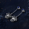 Nameless God Lapis and Silver Drop Earrings