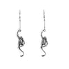 Silver Monkey Drop Earrings