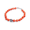 Semi-precious stone beaded skull bracelet