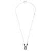 Sally Rabbit Mask Silver Necklace full length with chain