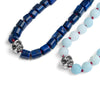 Frosted Amazonite and silver skull bracelet