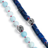 Frosted Amazonite and silver skull bracelet