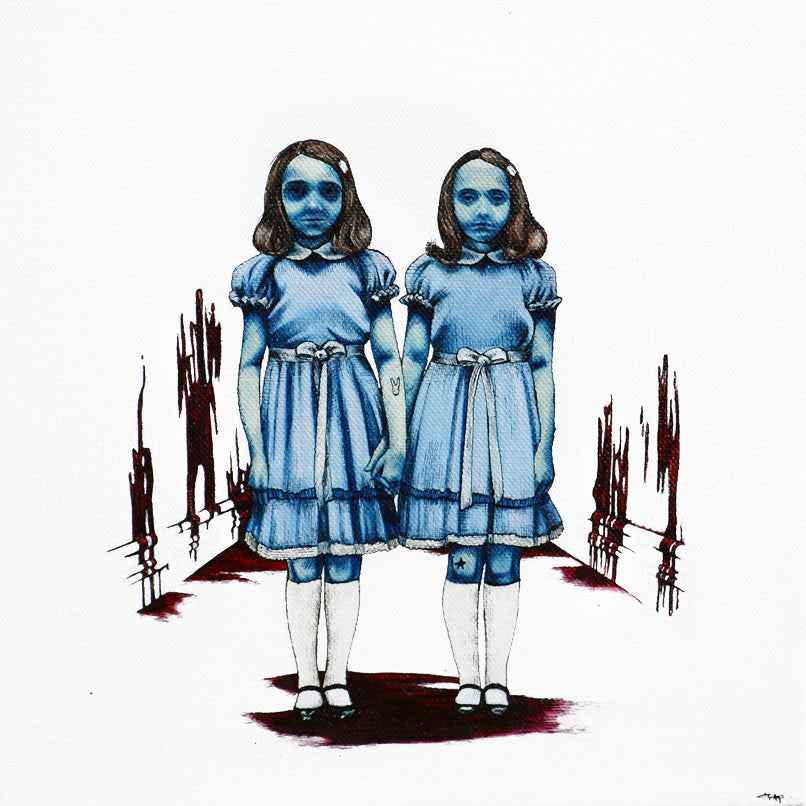 The Grady Twins sign my painting