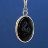 Black onyx snake intaglio necklace
