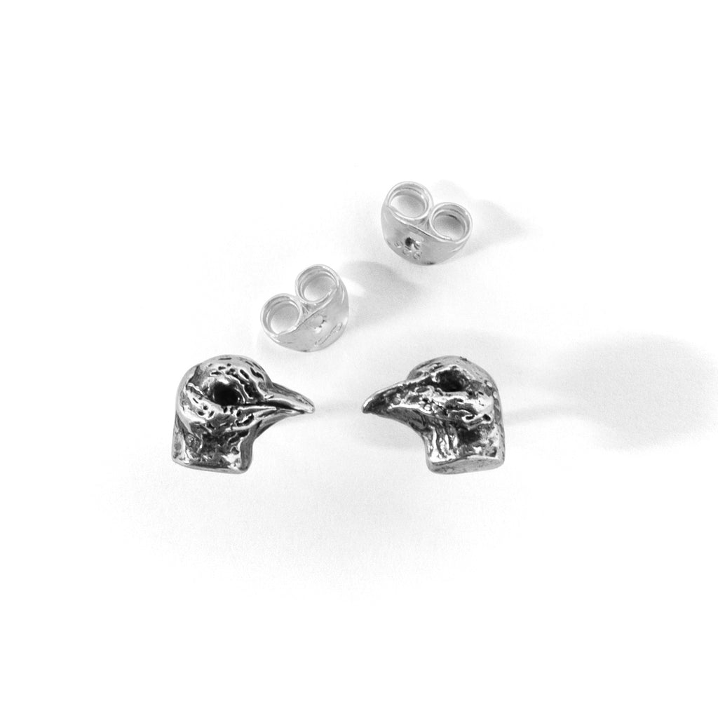 Pigeon Head Silver Earrings