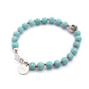 Matt Frosted Amazonite and silver skull bracelet