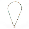 Knotted Amazonite necklace with pearl skull
