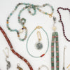 Knotted Amazonite necklace with pearl skull