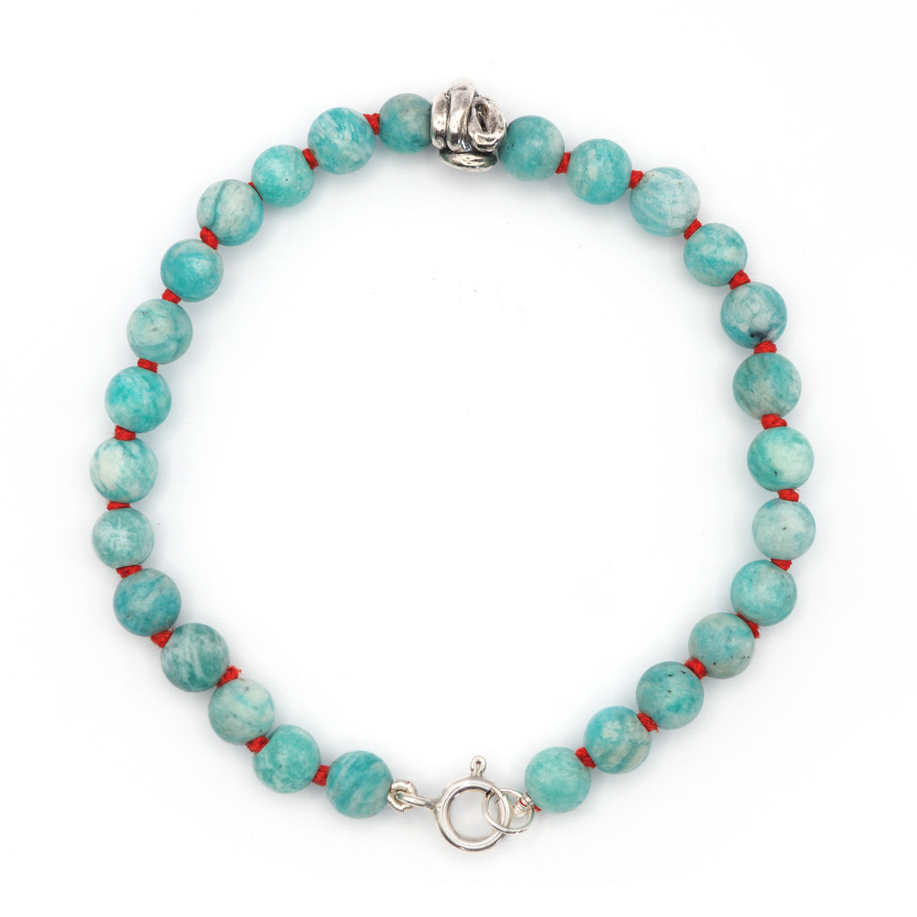 Knotted snake and amazonite bracelet