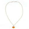 Amber toy tiger intaglio and and pearl necklace