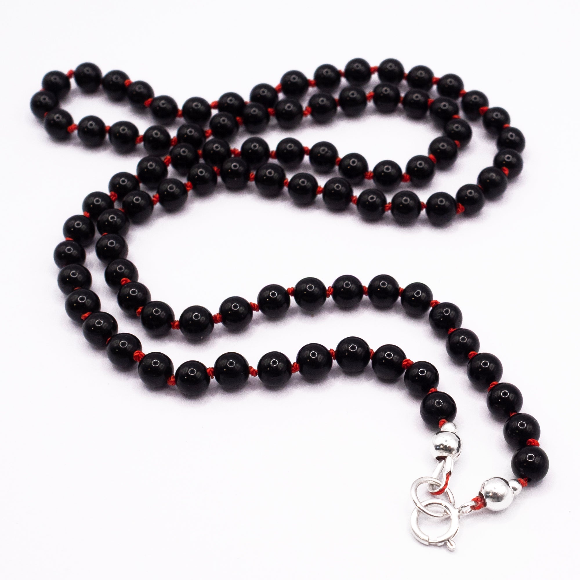 Black tourmaline beaded necklace
