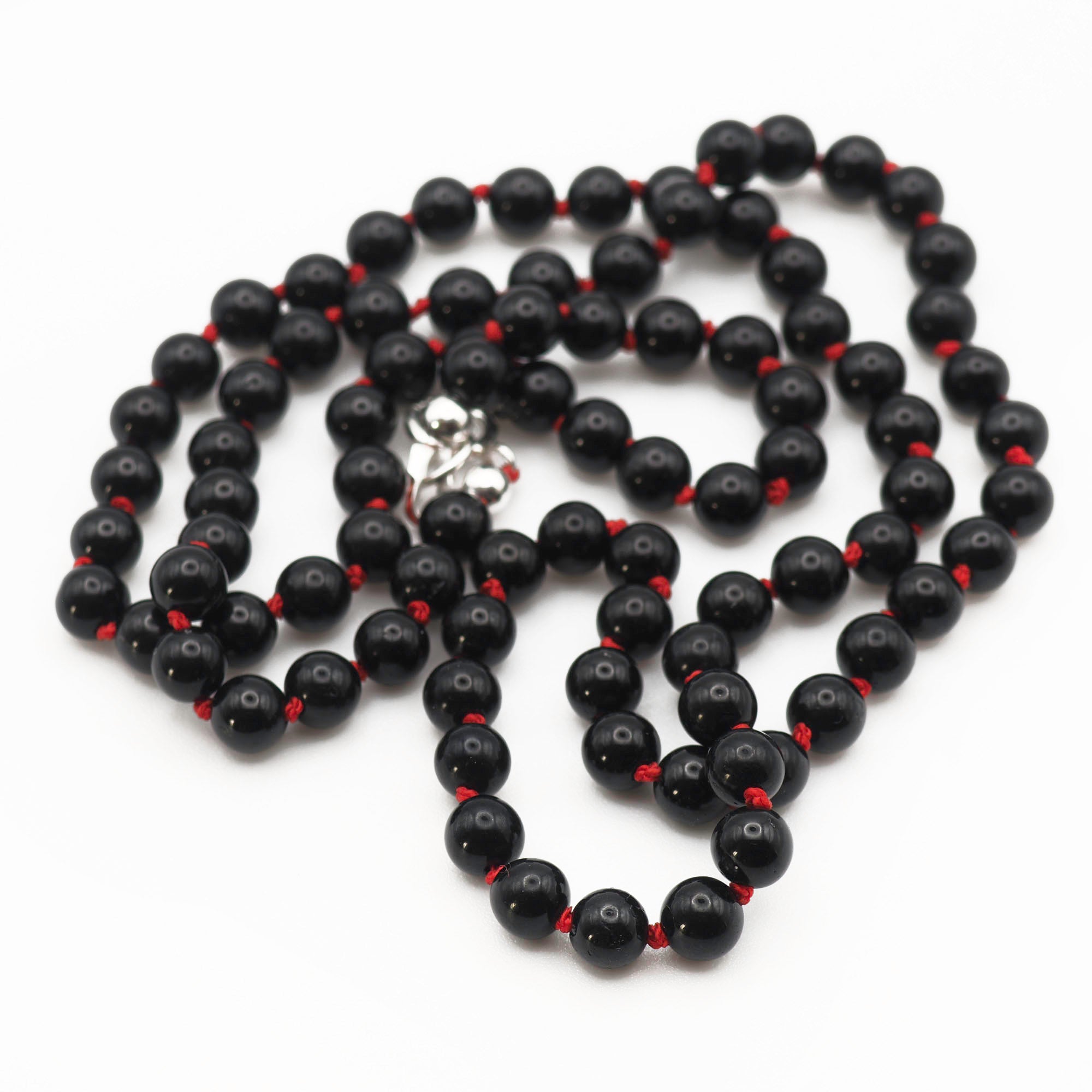 Black tourmaline beaded necklace