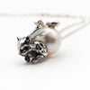 Baroque pearl cat necklace