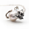 Baroque pearl cat necklace