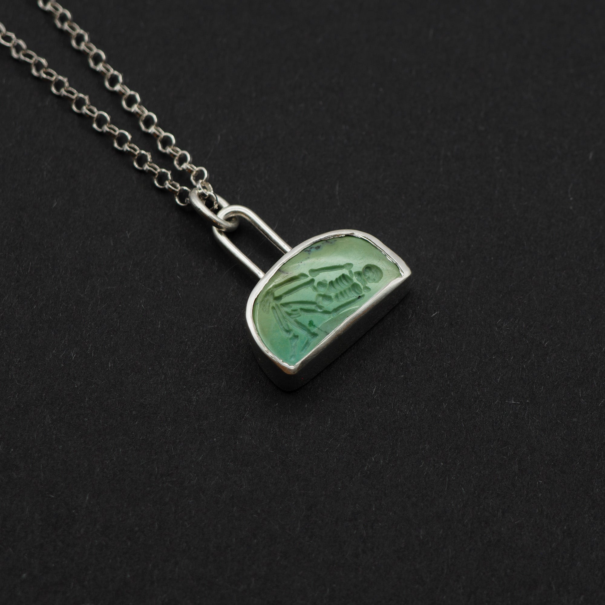 Turquoise Crypt intaglio necklace