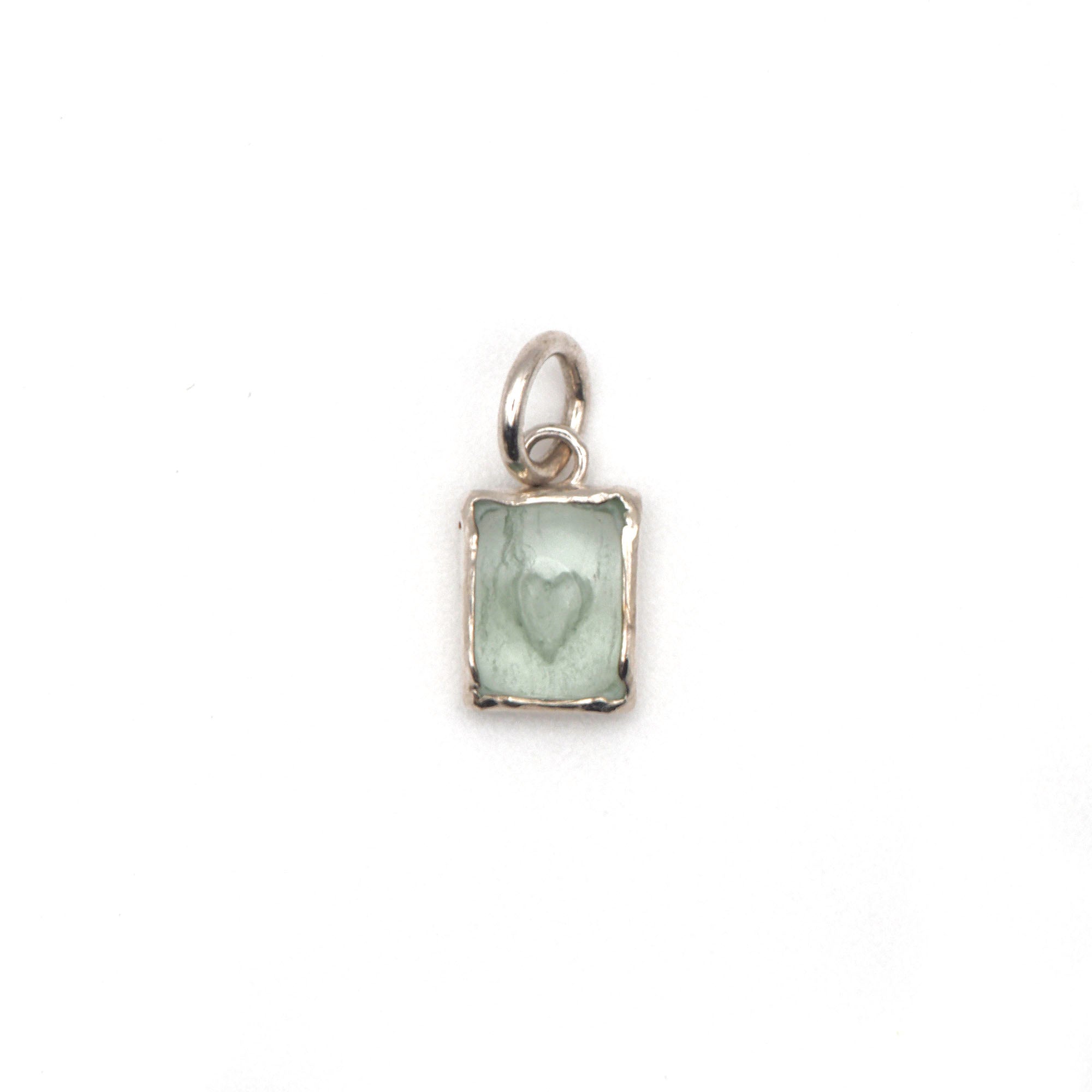 Fluorite heart intaglio charm