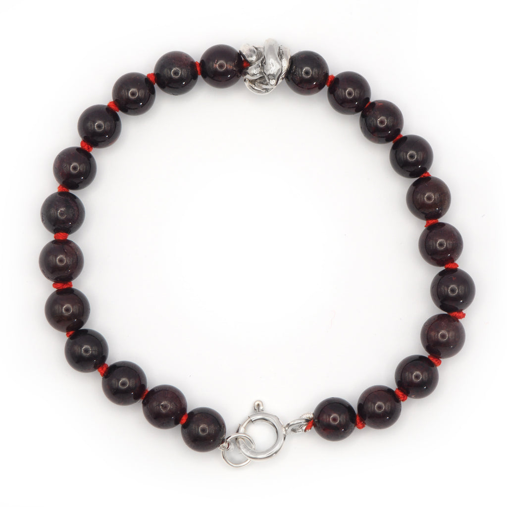 Knotted snake and garnet bracelet