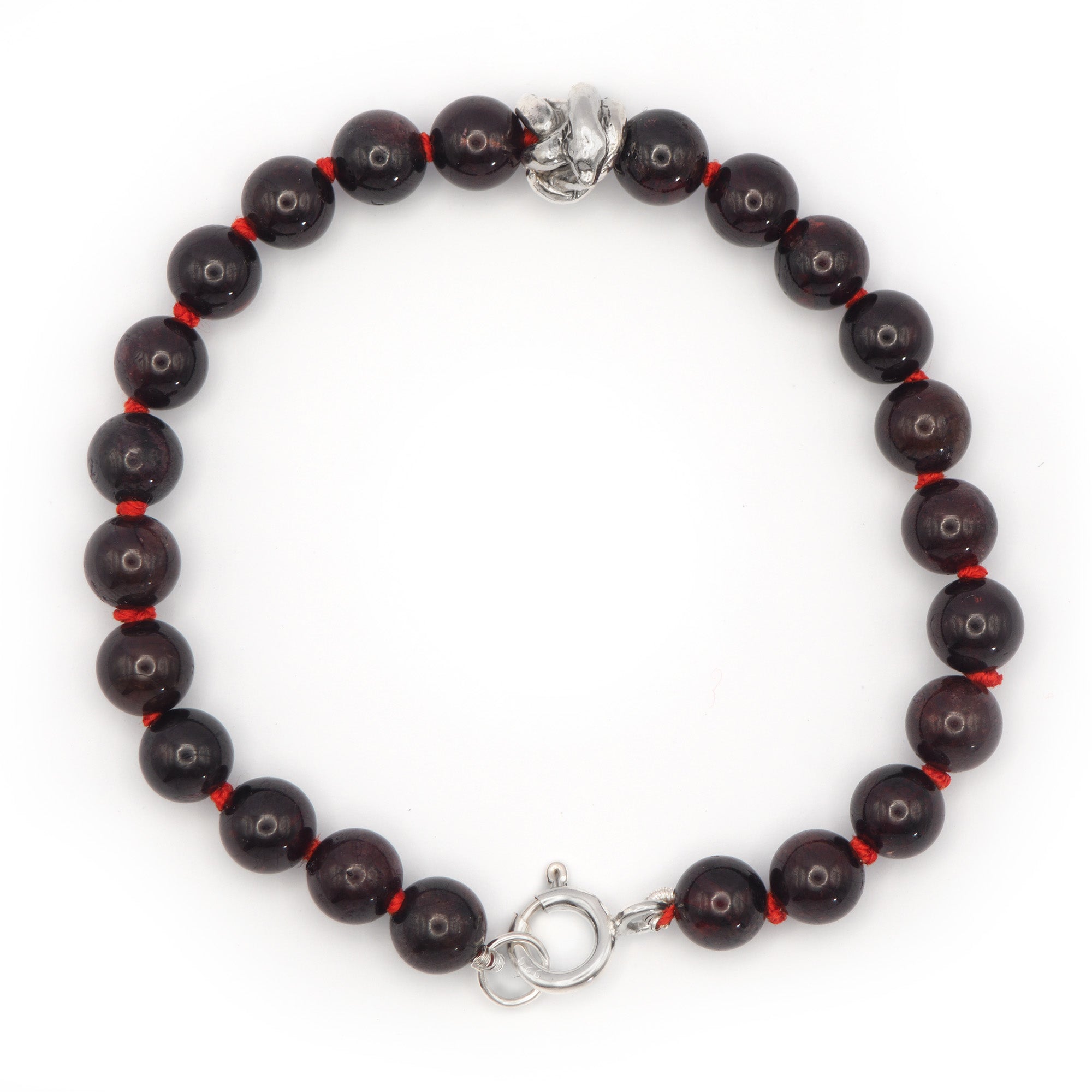 Knotted snake and garnet bracelet
