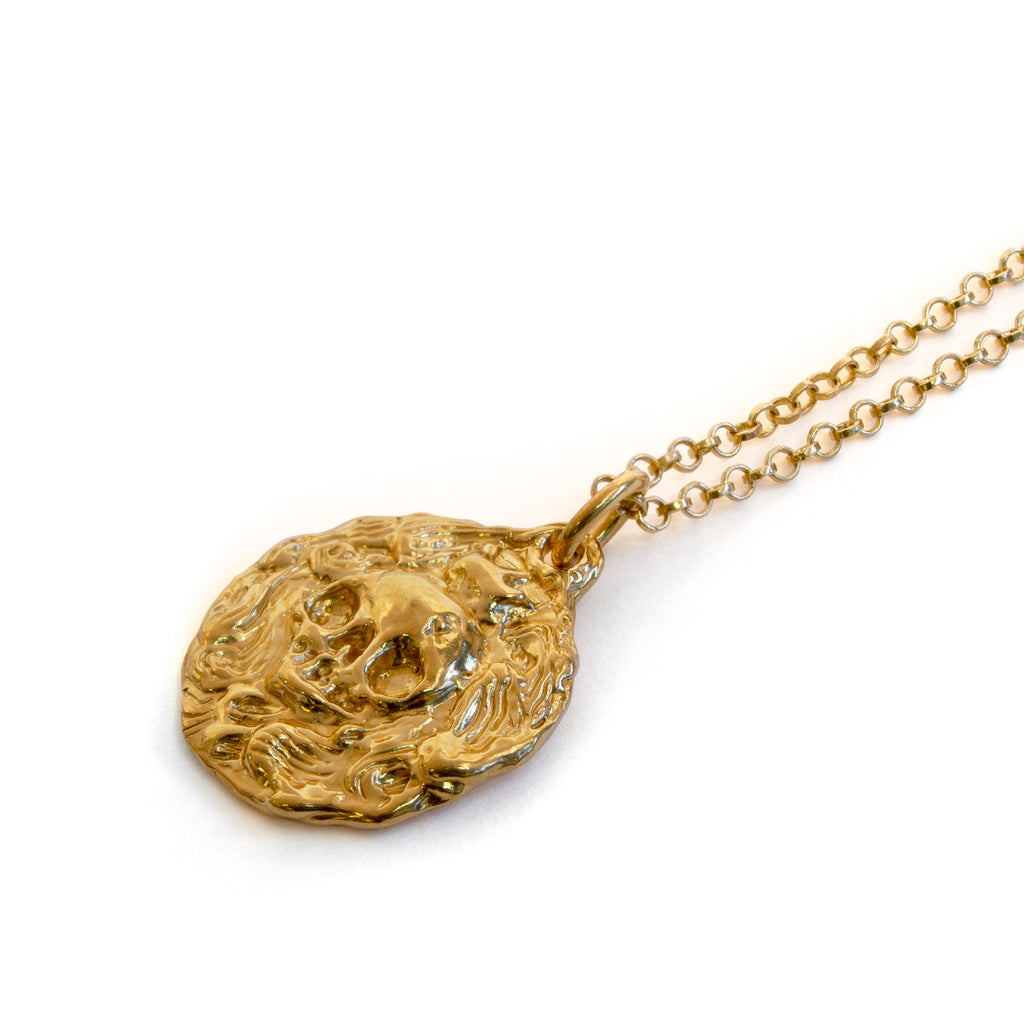 Gold Vermeil Crowned skull necklace