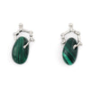 Malachite bone hoop earrings