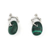 Malachite bone hoop earrings