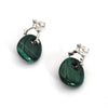 Malachite bone hoop earrings