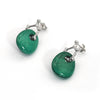 Malachite bone hoop earrings