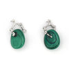 Malachite bone hoop earrings