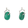 Malachite bone hoop earrings