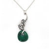 Monkey and Malachite sterling silver necklace