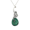 Monkey and Malachite sterling silver necklace