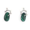 Malachite bone hoop earrings